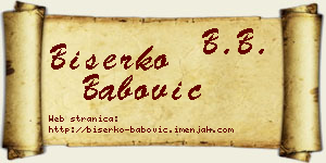 Biserko Babović vizit kartica